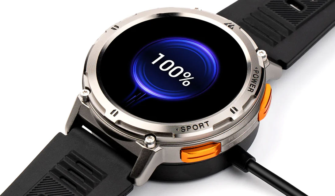 ساعت ‏Kospet Tank T2‎ درحالت شارژ کامل