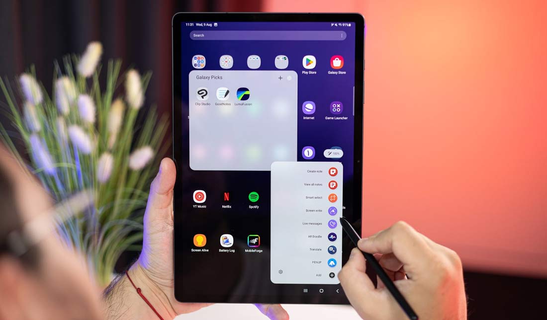 استفاده از قلم گلکسی تب ‏S9 FE‏ پلاس