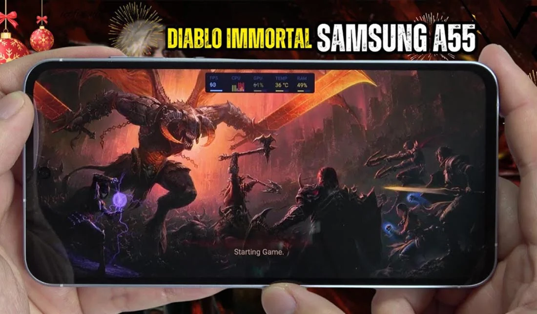 نمایش کیفیت عملکرد پردازنده گوشی گلکسی a55 سامسونگ در بازی