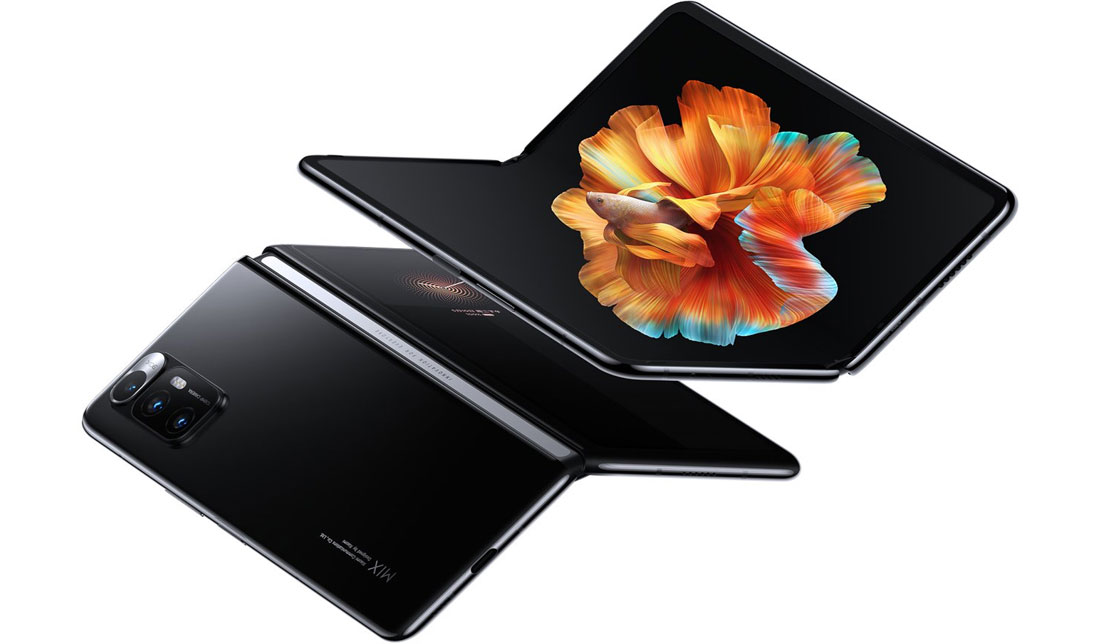 نمای نزدیک از پشت و روی گوشی تاشو شیائومی می میکس فولد رنگ مشکی 