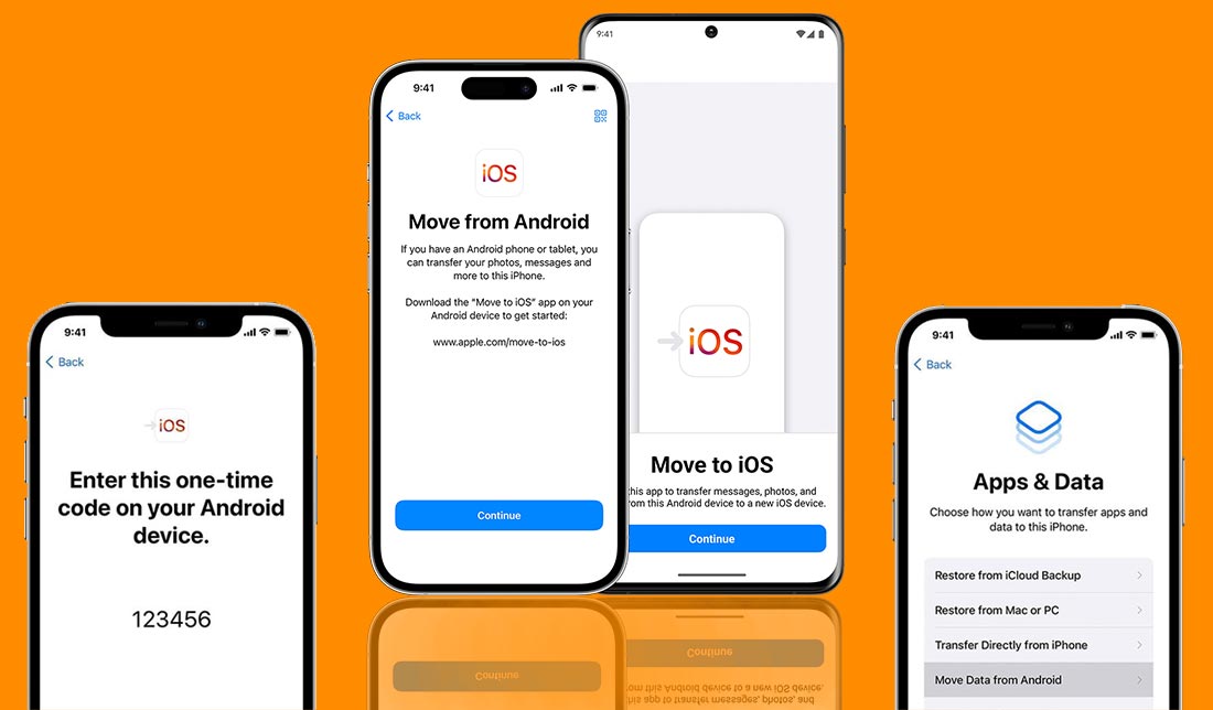 نمایشی از نحوه استفاده از Move to iOS برای مهاجرت از اندروید به آیفون