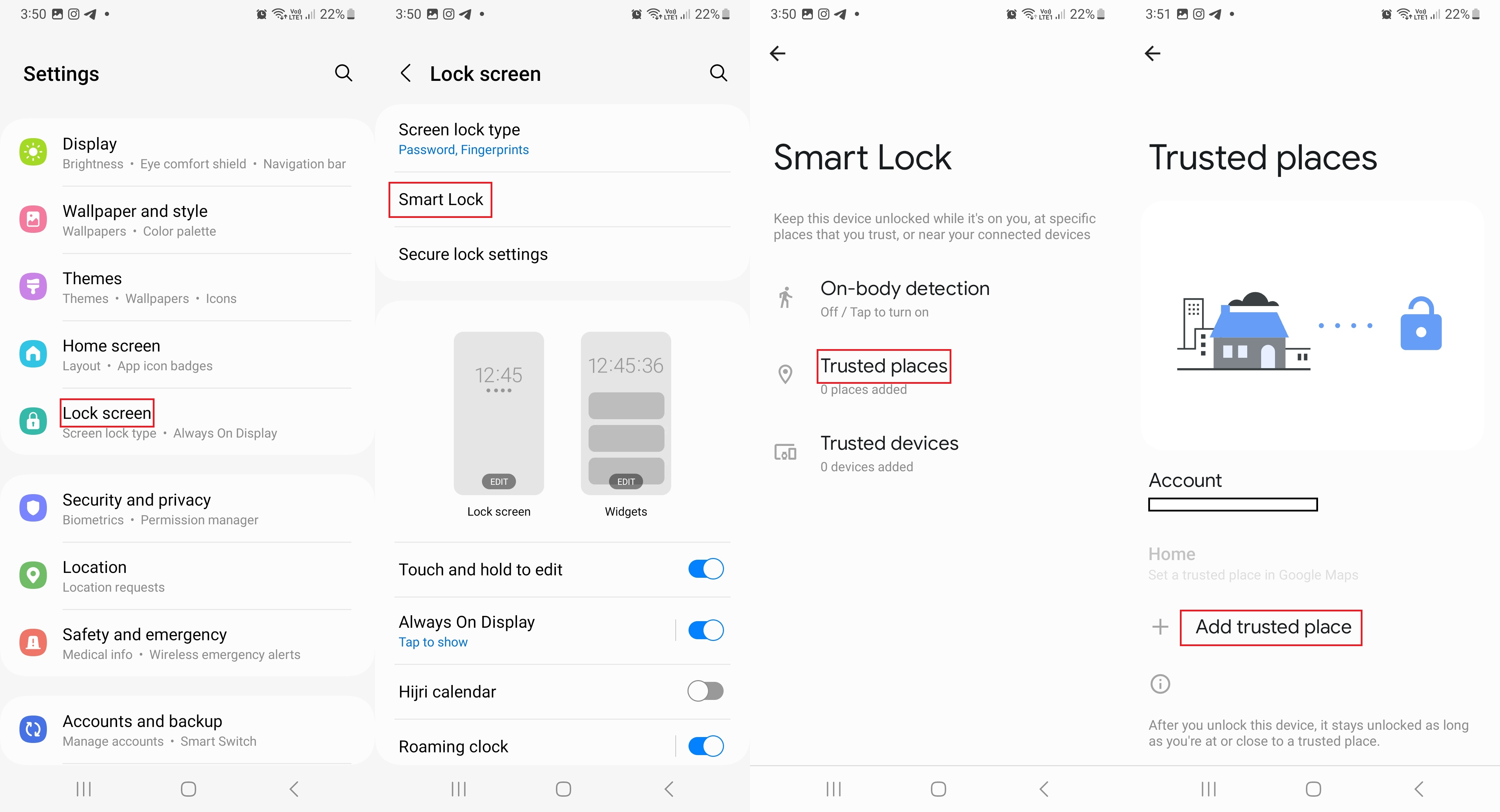 تنظیمات باز کردن خودکار قفل گوشی در خانه ویژه گوشی‌های اندروید