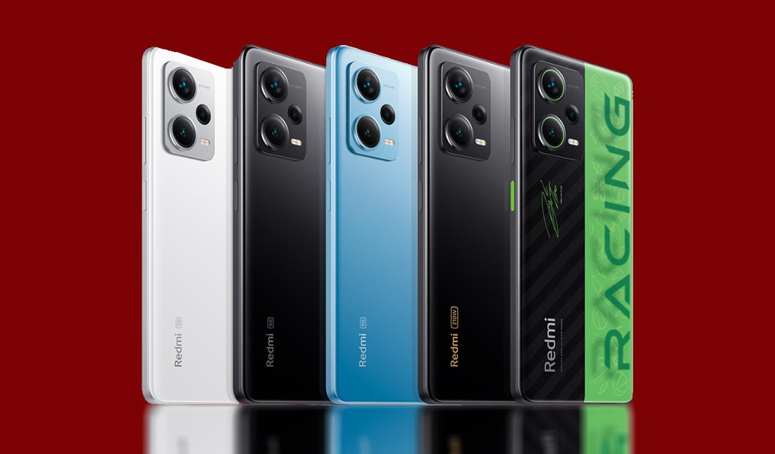 نمایش رنگبندی گوشی شیائومی پوکو x6 پرو در کنار هم و از نمای نزدیک