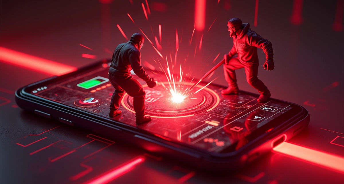 تصویری نمادین از قدرت باتری گوشی‌های پرچمدار هنگام بازی