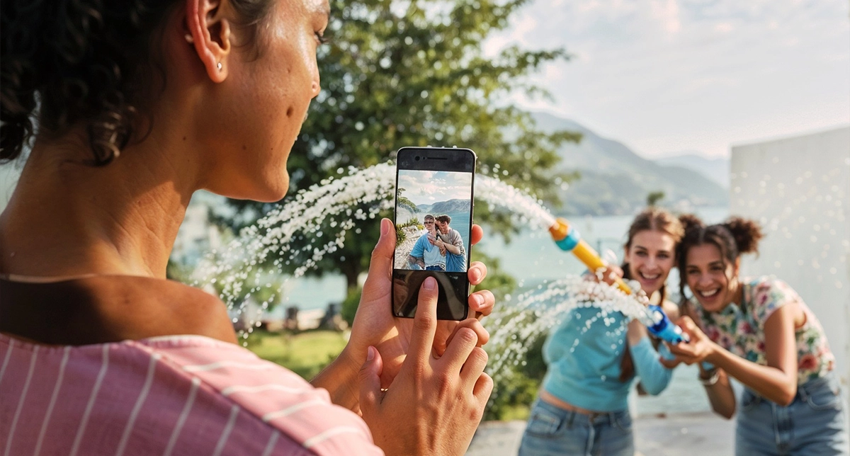 یک شخص در حال عکاسی با گوشی شیائومی در سفر