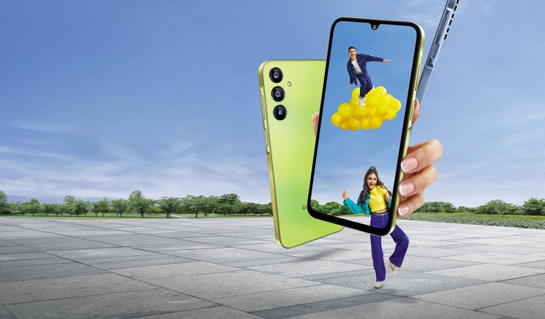 نمایشی از گوشی سامسونگ گلکسی A25 در رنگ سبز