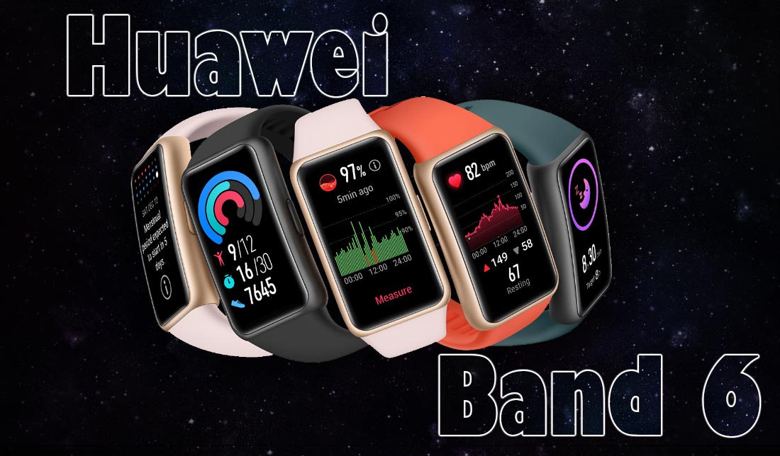 نمایش رنگبندی هواوی بند 6 در کنار هم در فضای کهکشانی