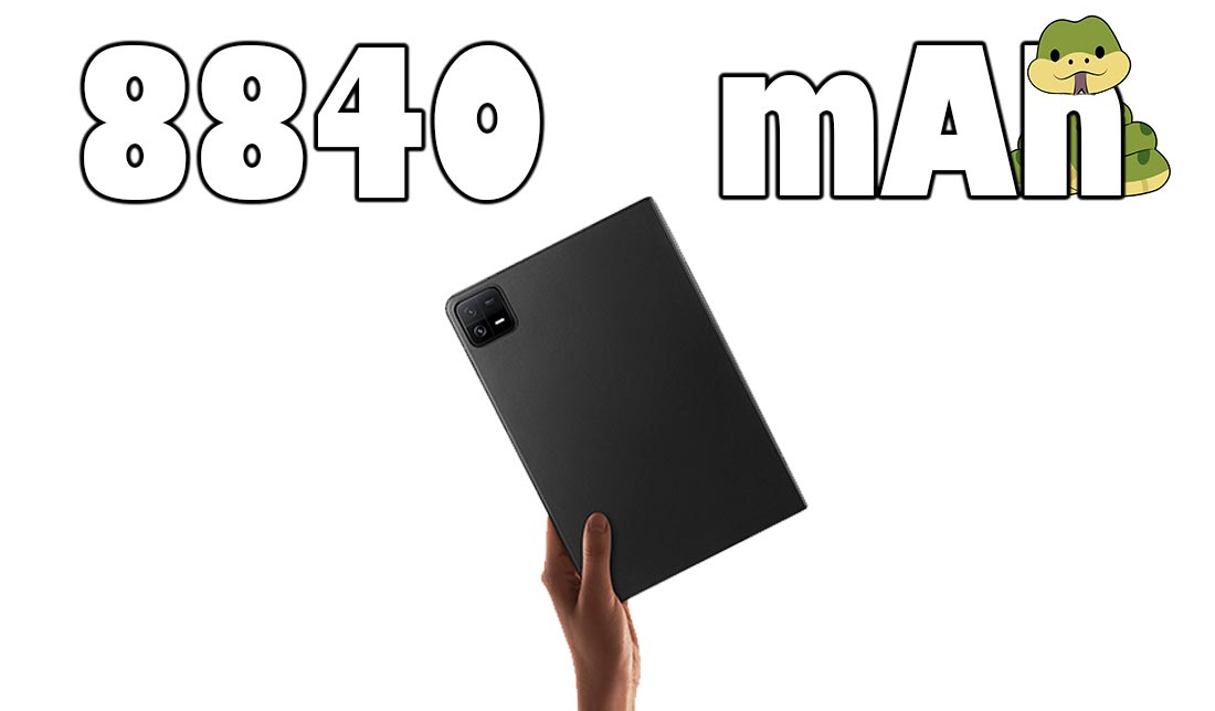 نمایش تبلت شیائومی پد 6 در دست انسان به همراه نمایش ظرفیت باتری