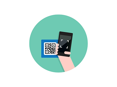 یک تصویر متحرک از اسکن  QR Code با موبایل