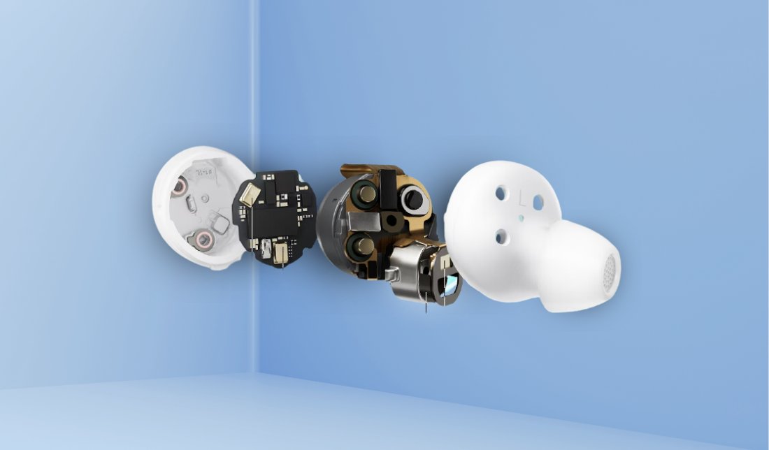 نمایش اجزا داخلی ایرباد هندزفری بلوتوثی گلکسی بادز FE