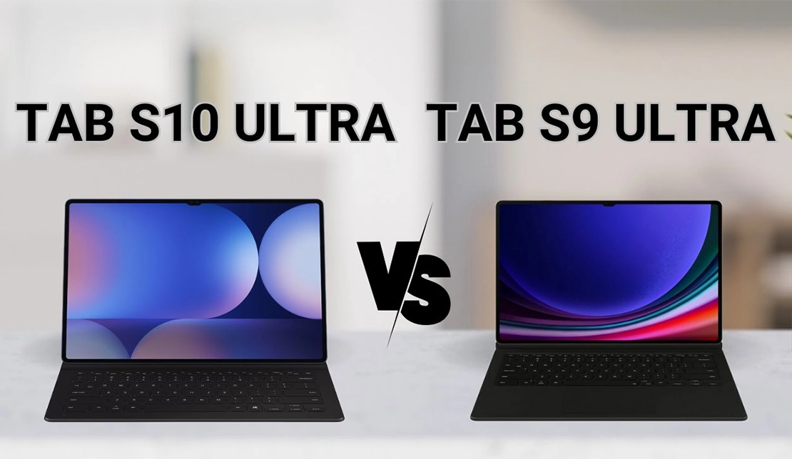 نمایش صفحه گلکسی تب S10 اولترا و گلکسی تب S9 اولترا در کنار هم