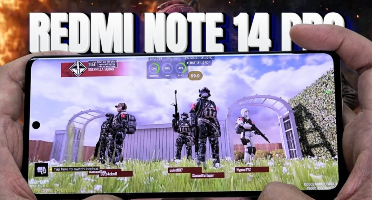 نمایش کیفیت عملکرد پردازنده گوشی شیائومی ردمی نوت 14 پرو 4G در اجرای بازی
