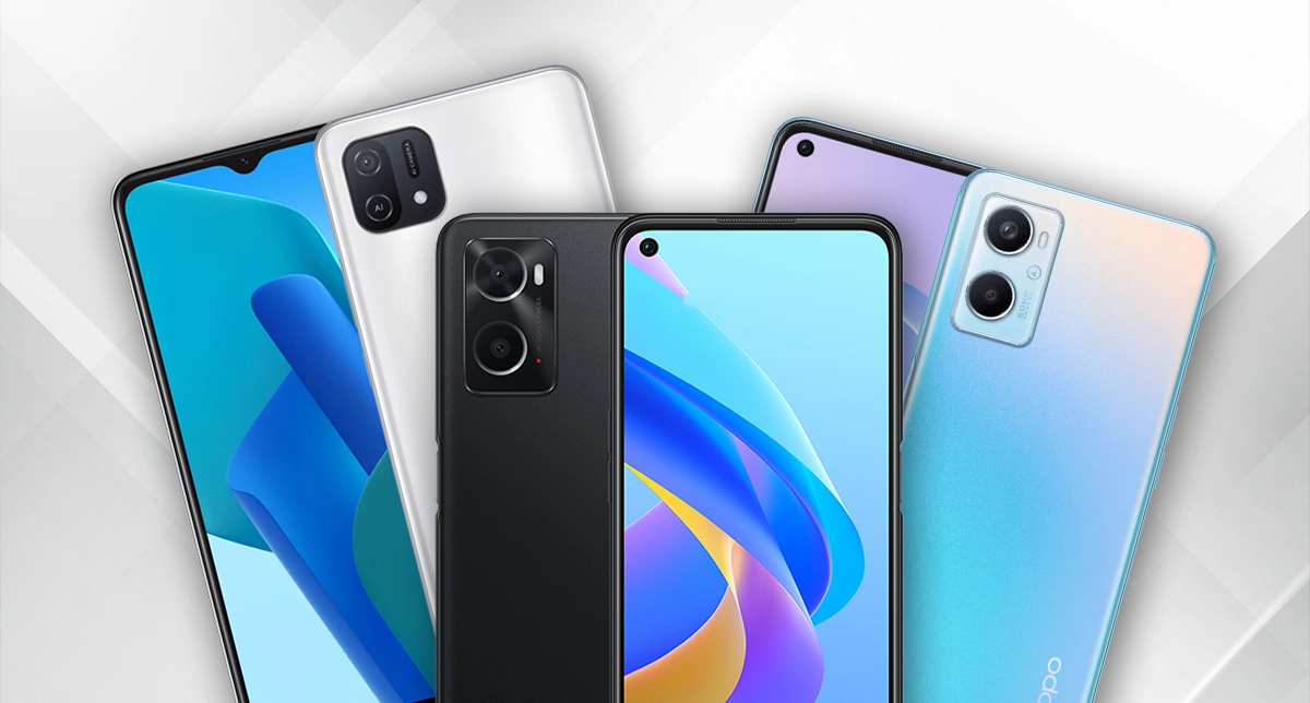 نمایش چند مدل از گوشی‌های اقتصادی اوپو در کنار هم