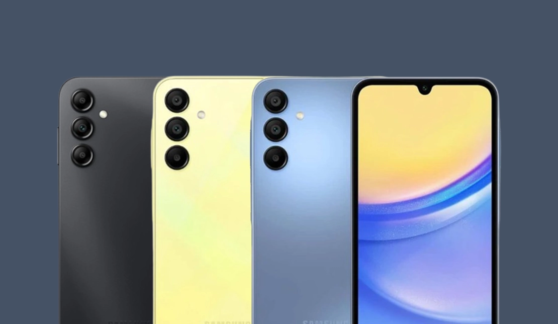 نمایش رنگبندی گوشی گلکسی a15 سامسونگ از نمای پشت در کنار هم