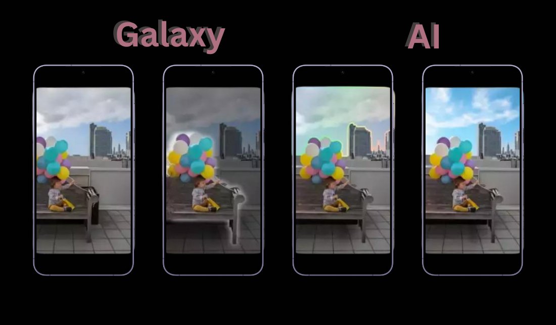 نمایشی از نحوه ادیت عکس توسط هوش مصنوعی گلکسی در گوشی گلکسی s24