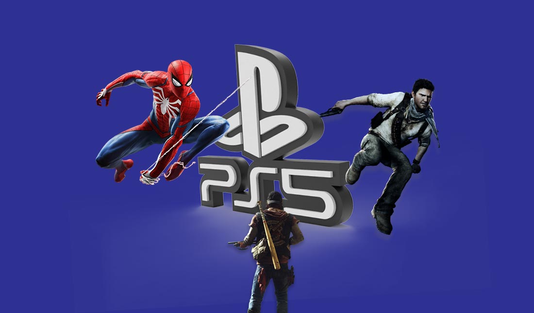 نمایش لوگو PS5 در کنار شخصیت‌ بازی‌های این کنسول