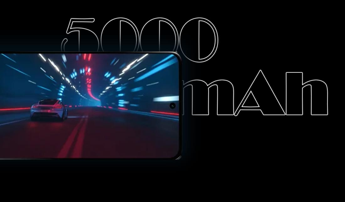 نمایش از روبه‌رو گوشی موتورولا Moto G54 به همراه نمایش ظرفیت باتری