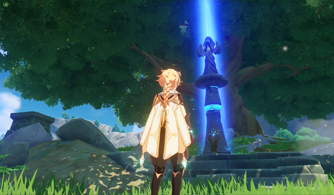 نمایش یکی از مجسمه‌های هفتگانه در بازی گنشن ایمپکت