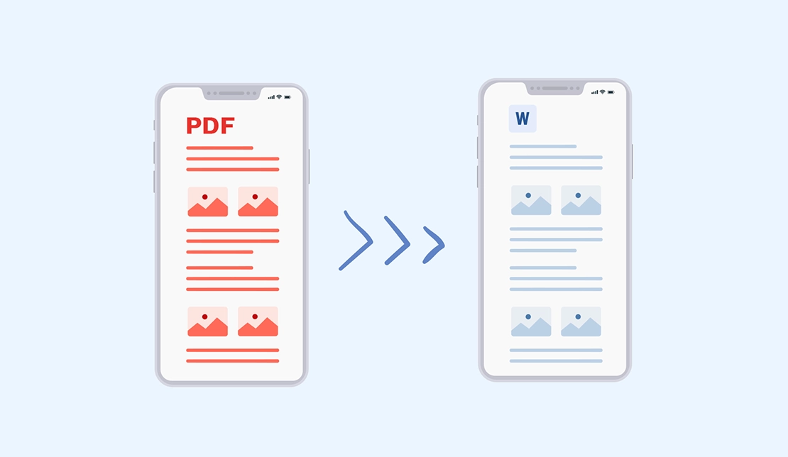 تصویری نمادین از تبدیل پی‌دی‌اف به ورد در گوشی