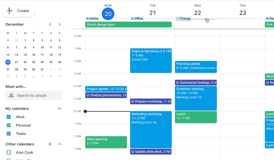 اپلیکیشن Calendar گوگل