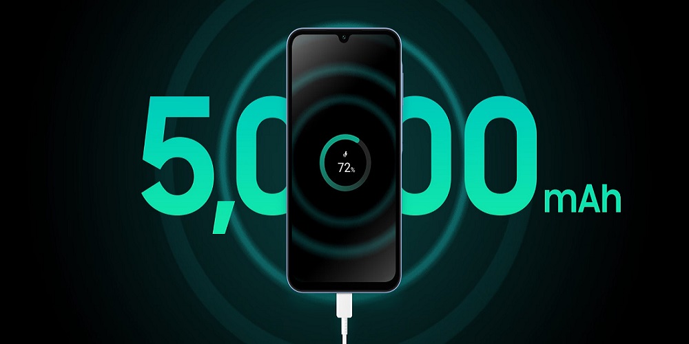 گوشی گلکسی A15 در حال شارژ باتری