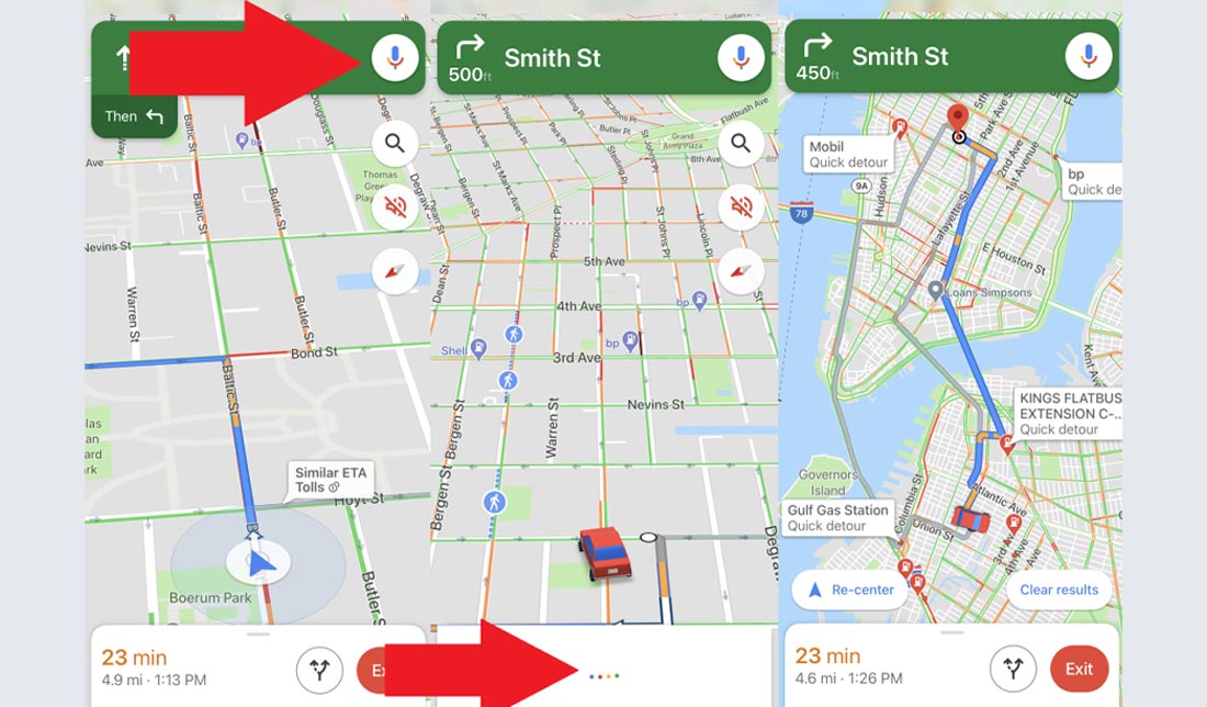 نحوه استفاده از دستیار صوتی گوگل در گوگل مپ (ios)