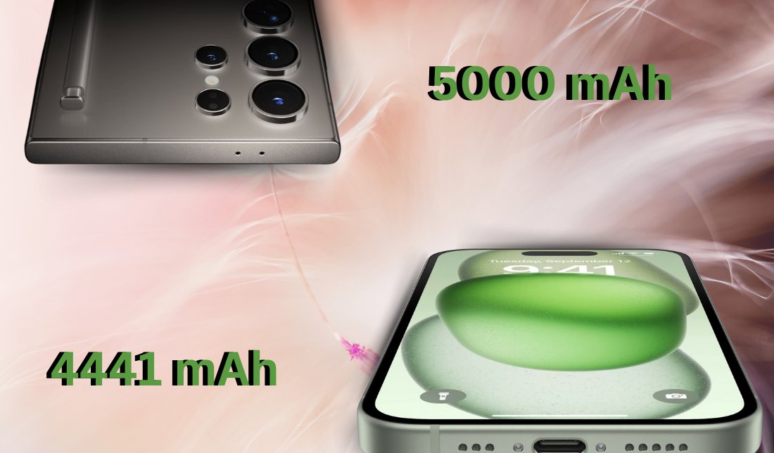 نمایش گلکسی S24 اولترا و آیفون 15 پرومکس به همراه ظرفیت باتری