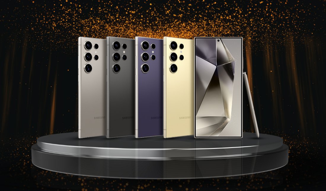 نمایش تمامی رنگ‌های گوشی گلکسی s24 اولترا در کنار هم