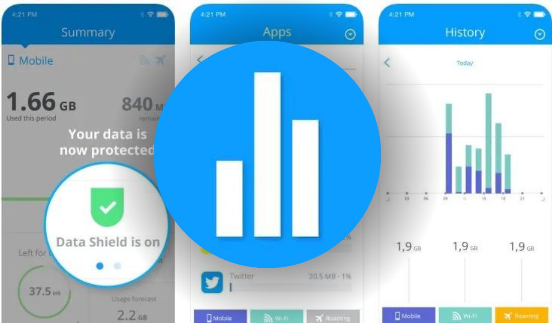 نمای کلی برنامه My Data Manager به همراه لوگو