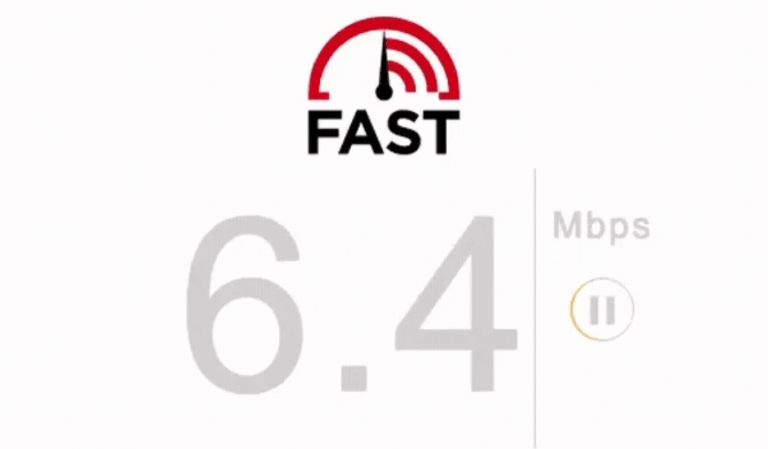 تصویر متحرکی از نحوه عملکرد اپلیکیشن Fast.com by Netflix