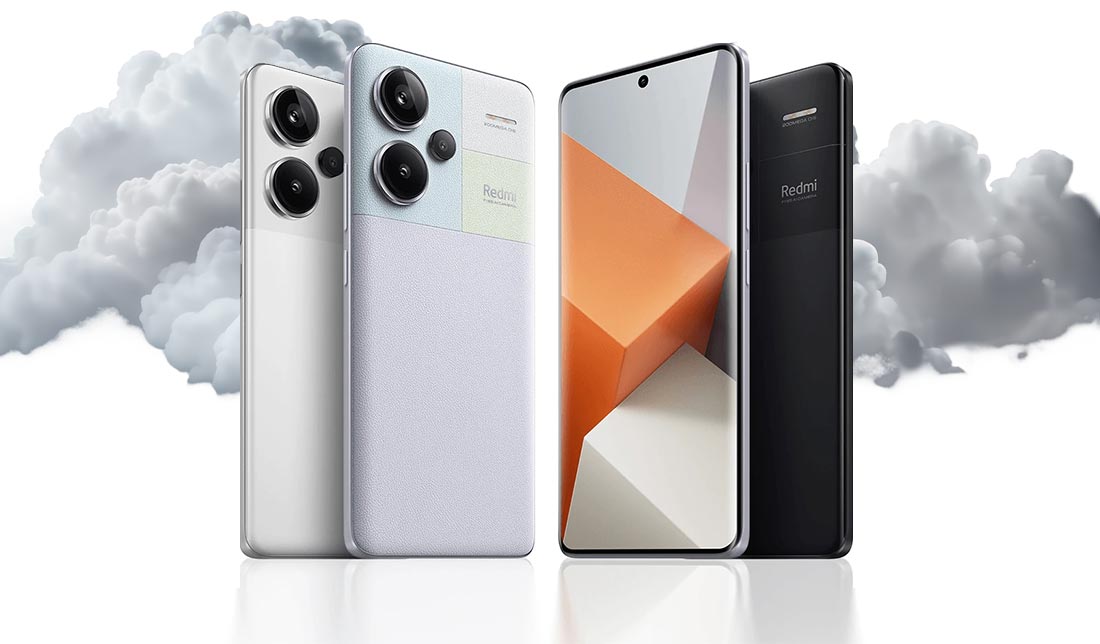 نمایش رنگبندی گوشی شیائومی ردمی نوت 13 پرو پلاس در کنار هم 