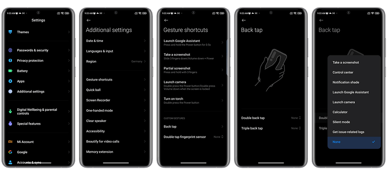 اسکرین‌شات تنظیمات نحوه ایجاد میانبر در گوشی‌های شیائومی