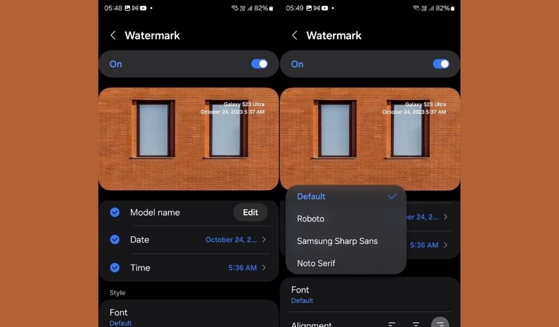 نحوه استفاده از واترمارک بر روی تصاویر در One UI 6