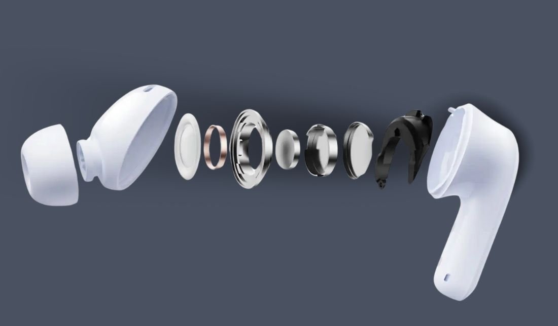 نمایی از اجزا و ساختار داخلی ایرباد هندزفری شیائومی ردمی بادز 5