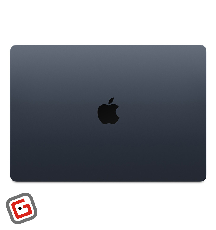 لپ‌تاپ MacBook Air M2 2023 رنگ میدنایت در حالت بسته از زاویه بالا