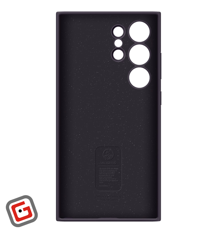 قاب سیلیکونی گوشی سامسونگ مدل Galaxy S24 Ultra رنگ بنفش تیره از نمای داخلی قاب