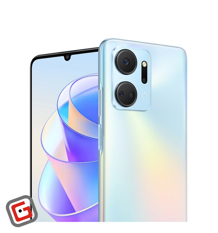 گوشی Honor X7a رنگ آبی پنل جلو و پشت