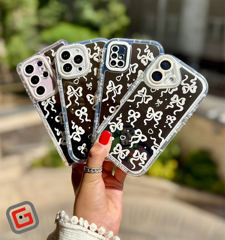 قاب پاپیون سفید آینه ای (کدC2024)