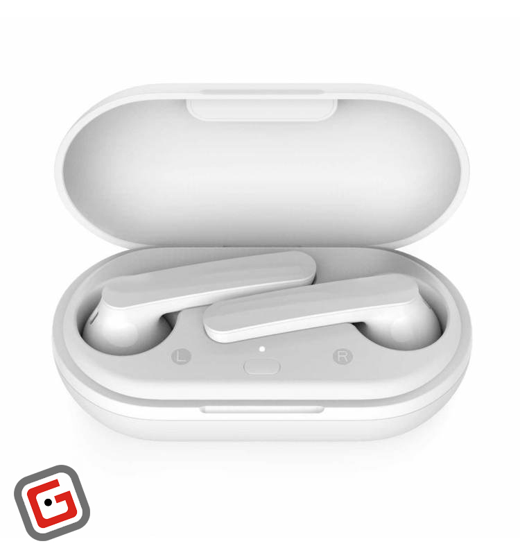 هندزفری بلوتوثی پاورولوژی مدل True Wireless Stereo Buds داخل محفظه شارژ