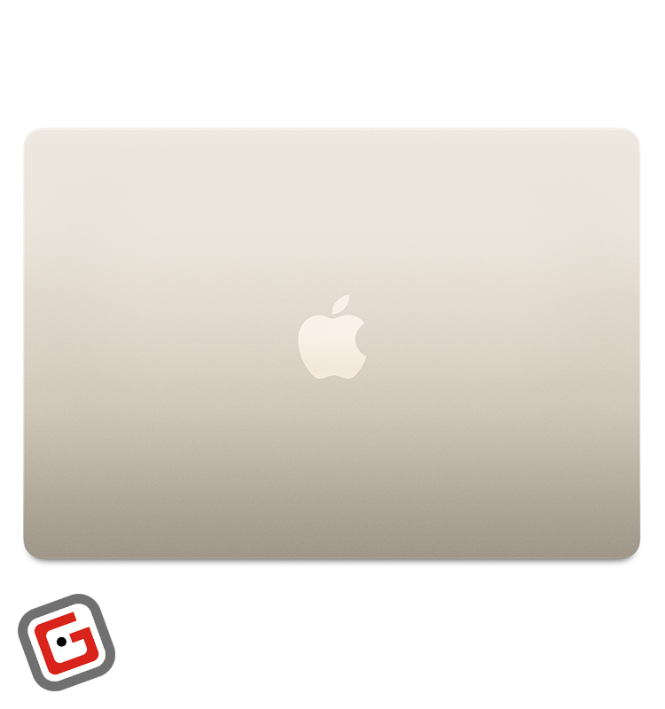 لپ‌تاپ 15 اینچی اپل مدل MacBook Air MXD33 2024 از نمای بالا به صورت بسته