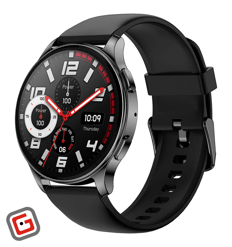 ساعت هوشمند امیزفیت مدل pop 3R در رنگ مشکی با بند سیلیکونی