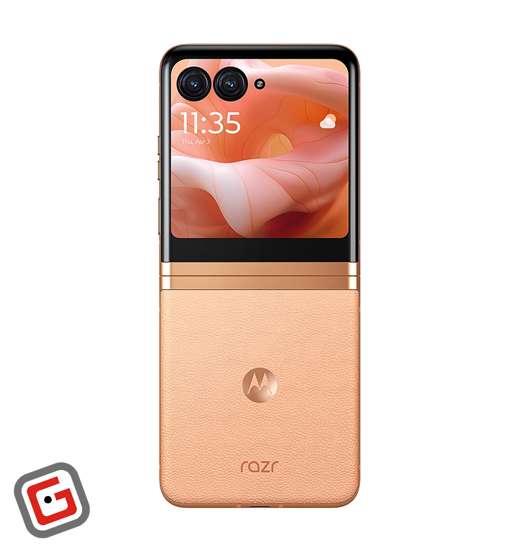 گوشی موبایل موتورولا مدل Razr 40 Ultra رنگ نارنجی از نمای پشت