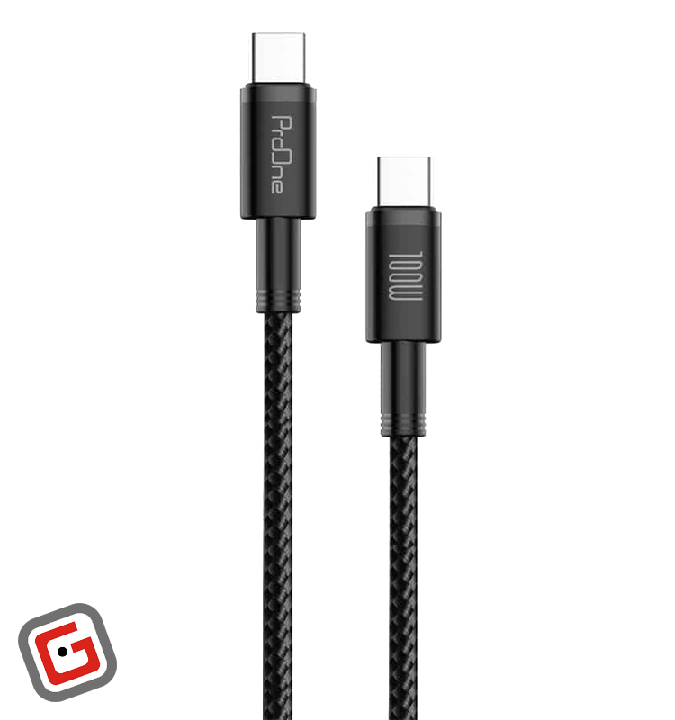 کابل شارژ 100 واتی Type-C پرووان مدل PCC111 به طول 1 متر