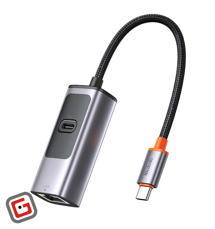 مبدل تایپ سی به LAN مک دودو مدل HU-0680 با سرعت 1000 مگابیت بر ثانیه