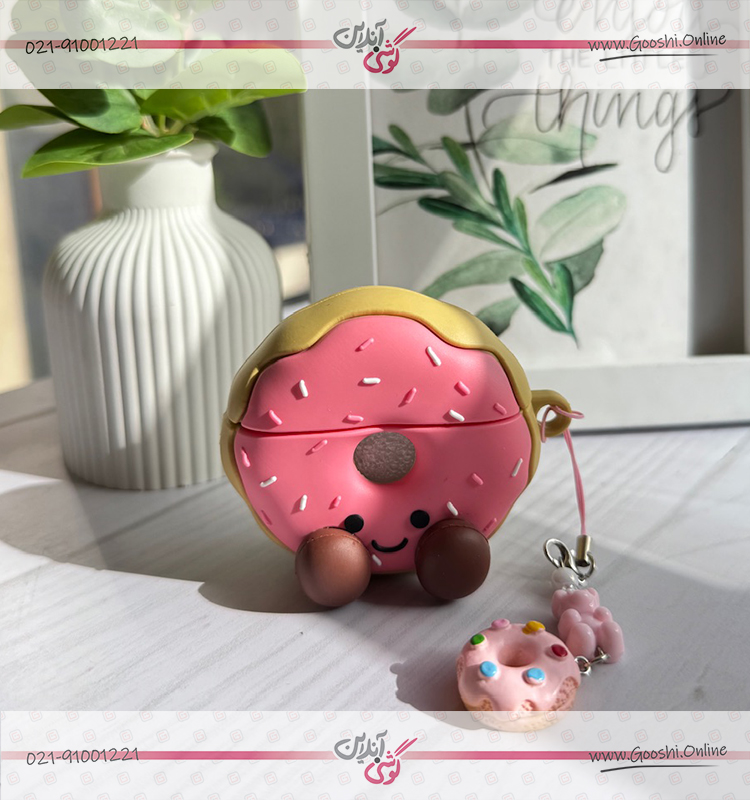 کاور ایرپاد سیلیکونی دونات صورتی (کدa0237)