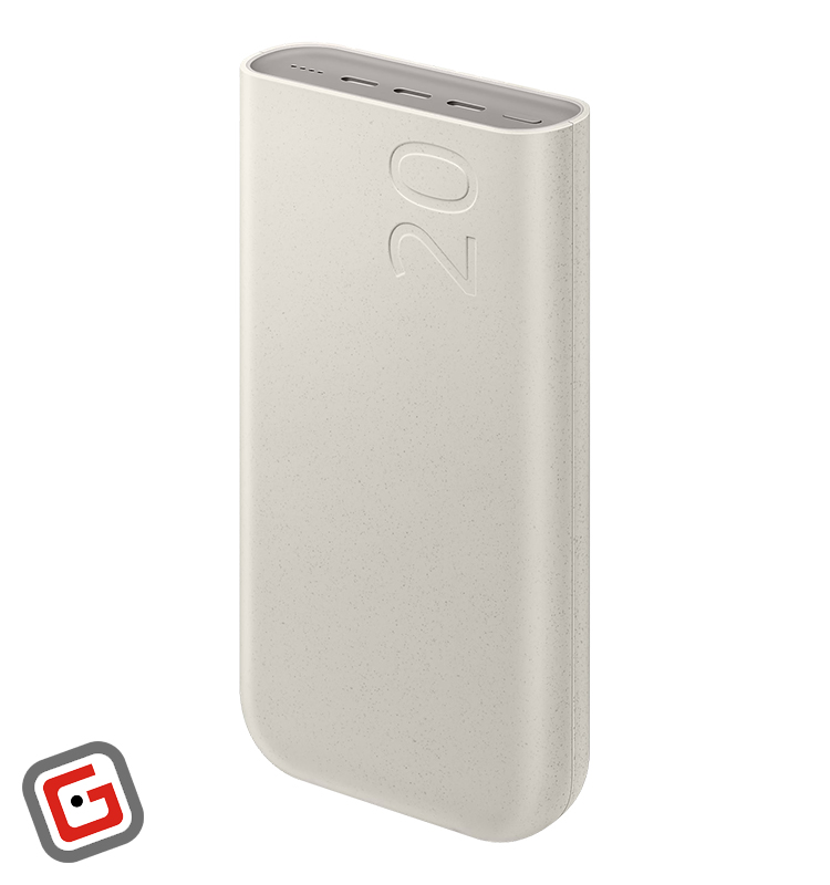 پاوربانک سامسونگ مدل EB-P4520 ظرفیت 20000 میلی آمپر ساعت از نمای رو و کناری