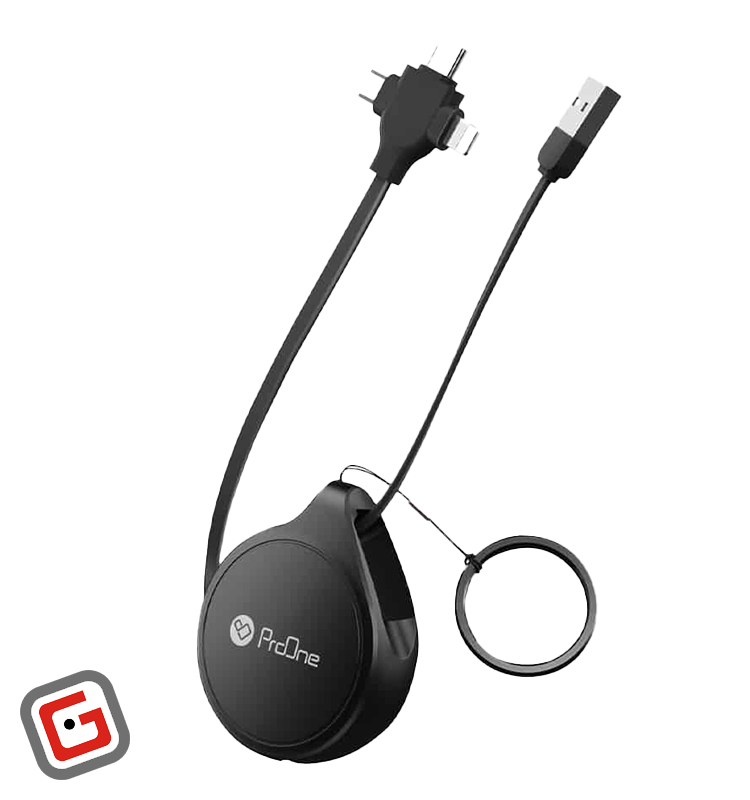 کابل شارژ و تبدیل USB سه در یک پرووان مدل PCC108R به طول 1 متر