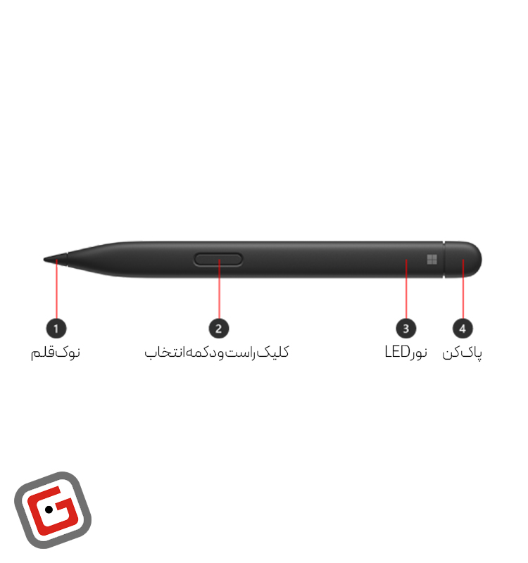 قلم هوشمند و لمسی مایکروسافت مدل Surface Slim Pen 2 در رنگ مشکی