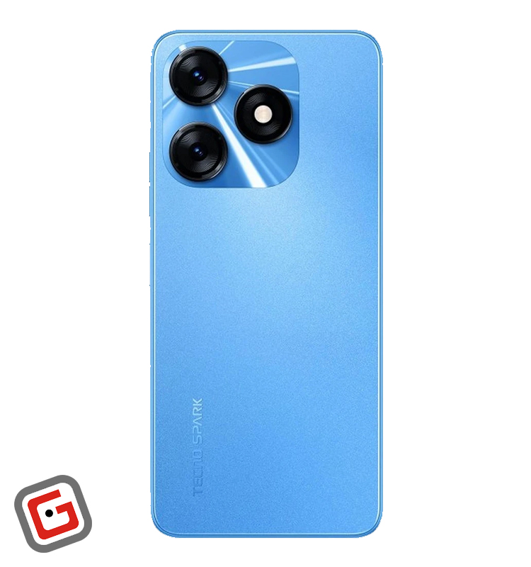 گوشی موبایل تکنو مدل Spark 10 4G در رنگ آبی از نمای پشت
