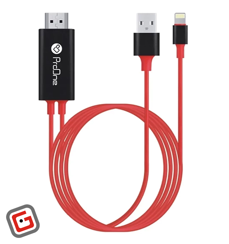 کابل تبدیل لایتنینگ به HDMI پرووان مدل PCH75 به طول 1.8 متر